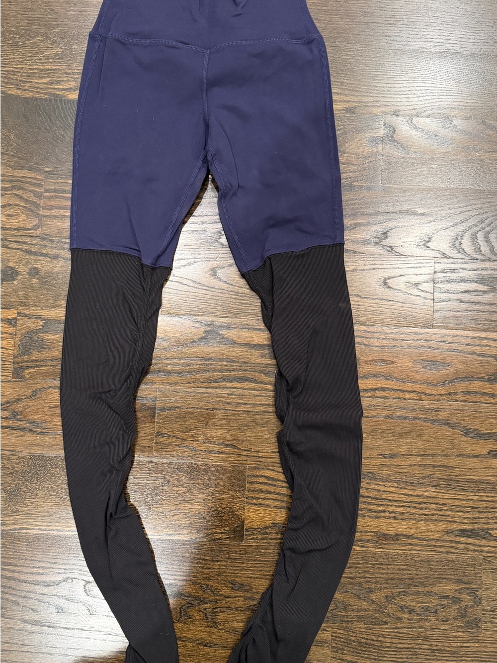 ALO Yoga Two-Tone Navy and Black Leggings